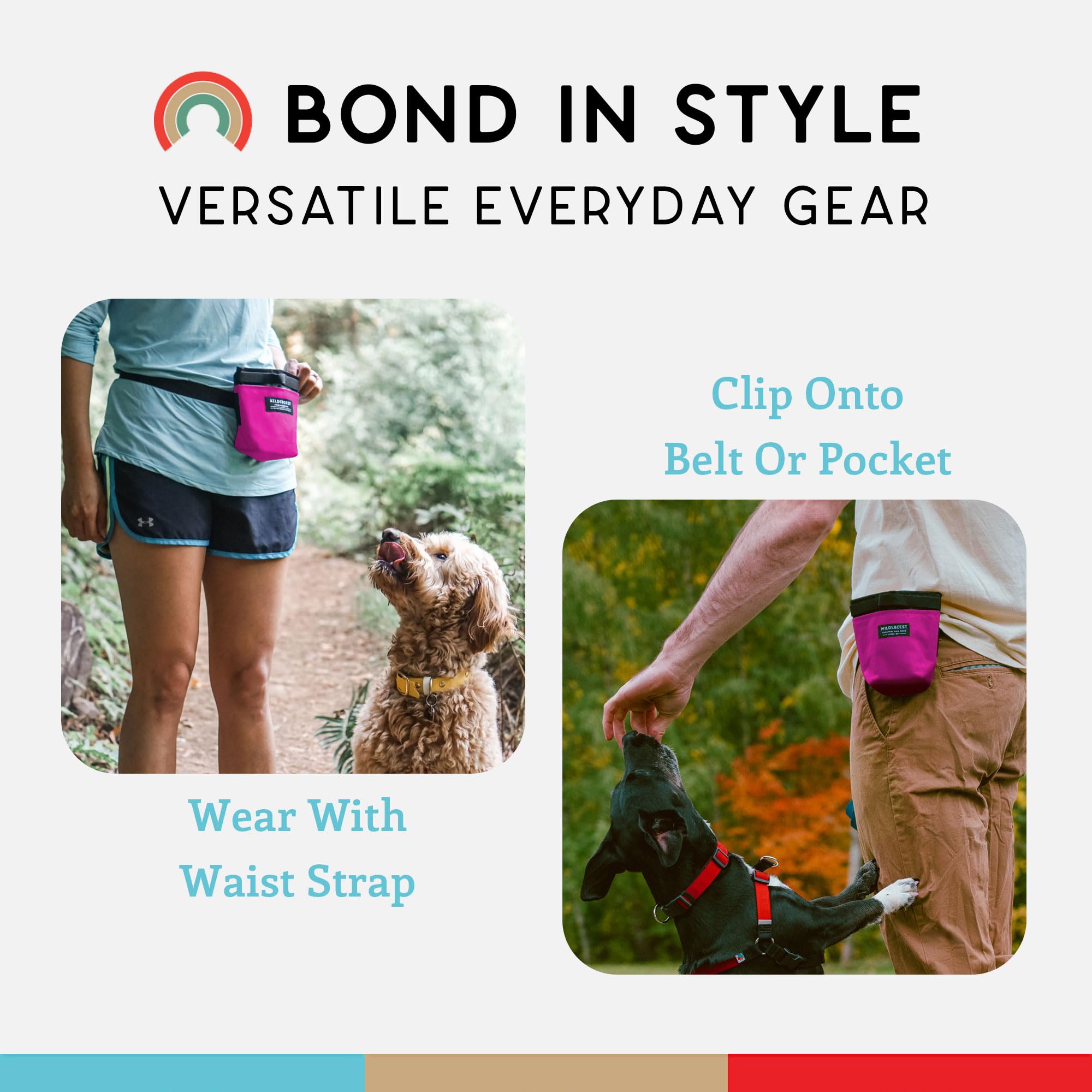 Wildebeest Alamo pouch reflects dog-mom heritage and practical durability.