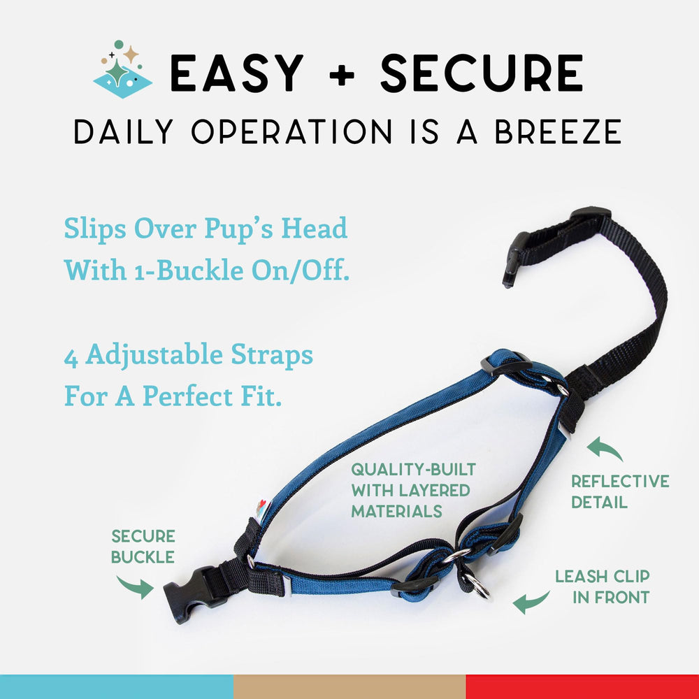 Wildebeest No Pull Harness 1000D nylon durability navy
