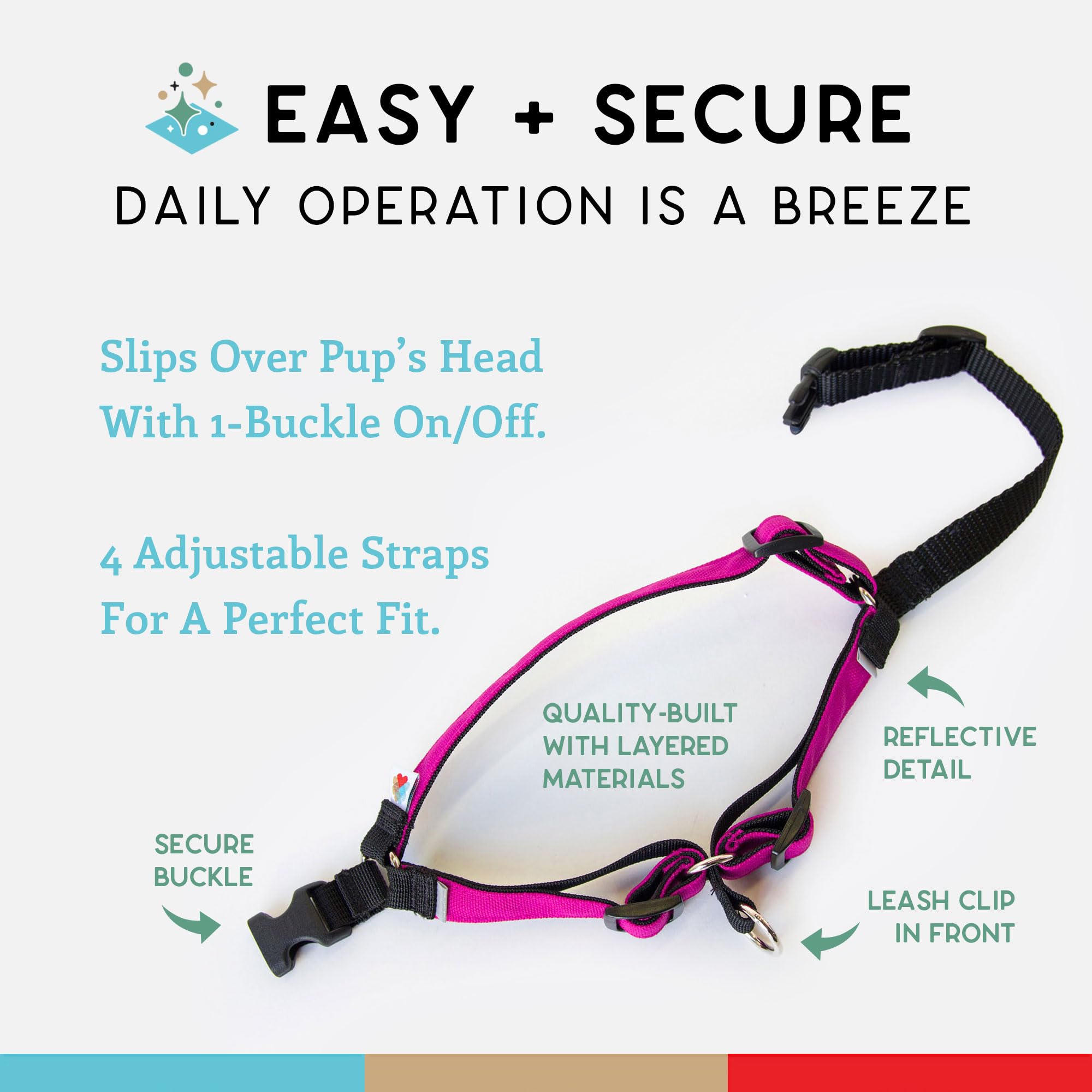 Wildebeest No Pull Harness 1000D nylon durability reinforcing daily wear resistance