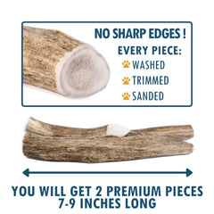 Wildeers Large Deer Antlers for Dogs—2-pack USA-sourced chews for big dogs.