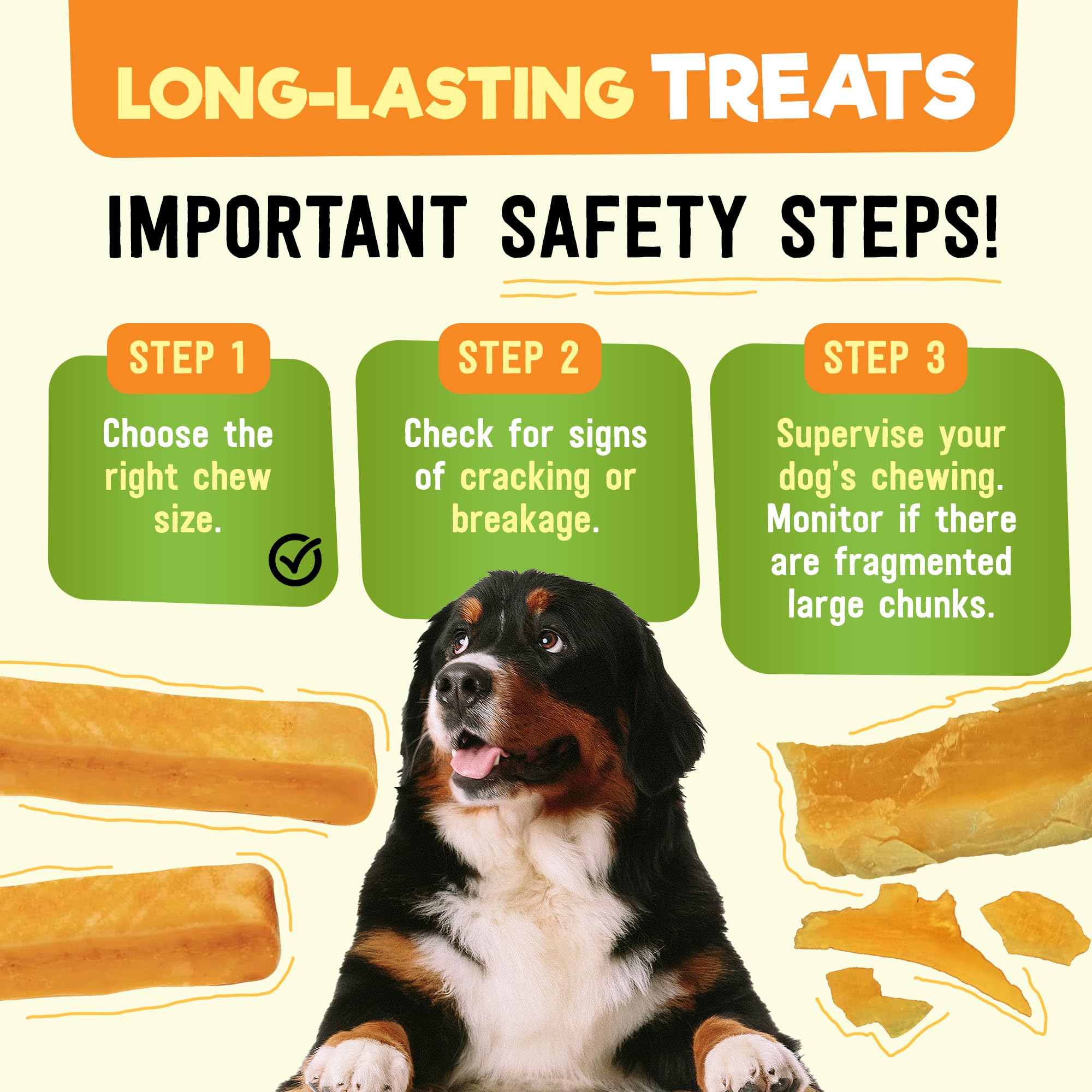 Wilder Tails yak chews odor-free design for a fresher chew session.