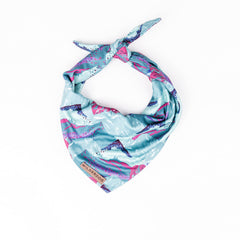Wilderdog Alpenglow bandana close-up shows soft mesh texture for breathable comfort.