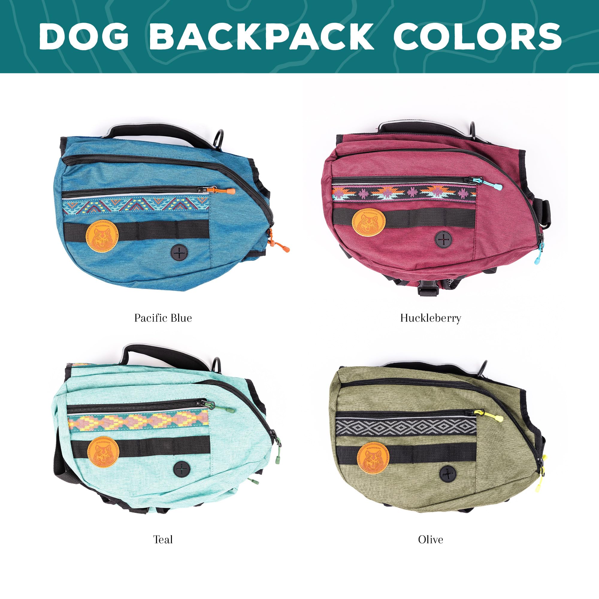 Wilderdog back-mounted D-ring attachment supports hands-free leash control.