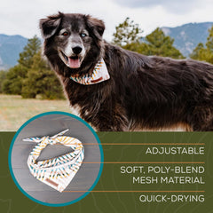 Wilderdog bandana 18x18 close-up demonstrates versatile size for most dogs.