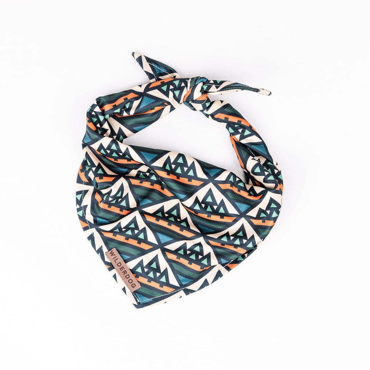 Wilderdog Dog Bandana in camp setup shows quick-dry performance for outdoor days.