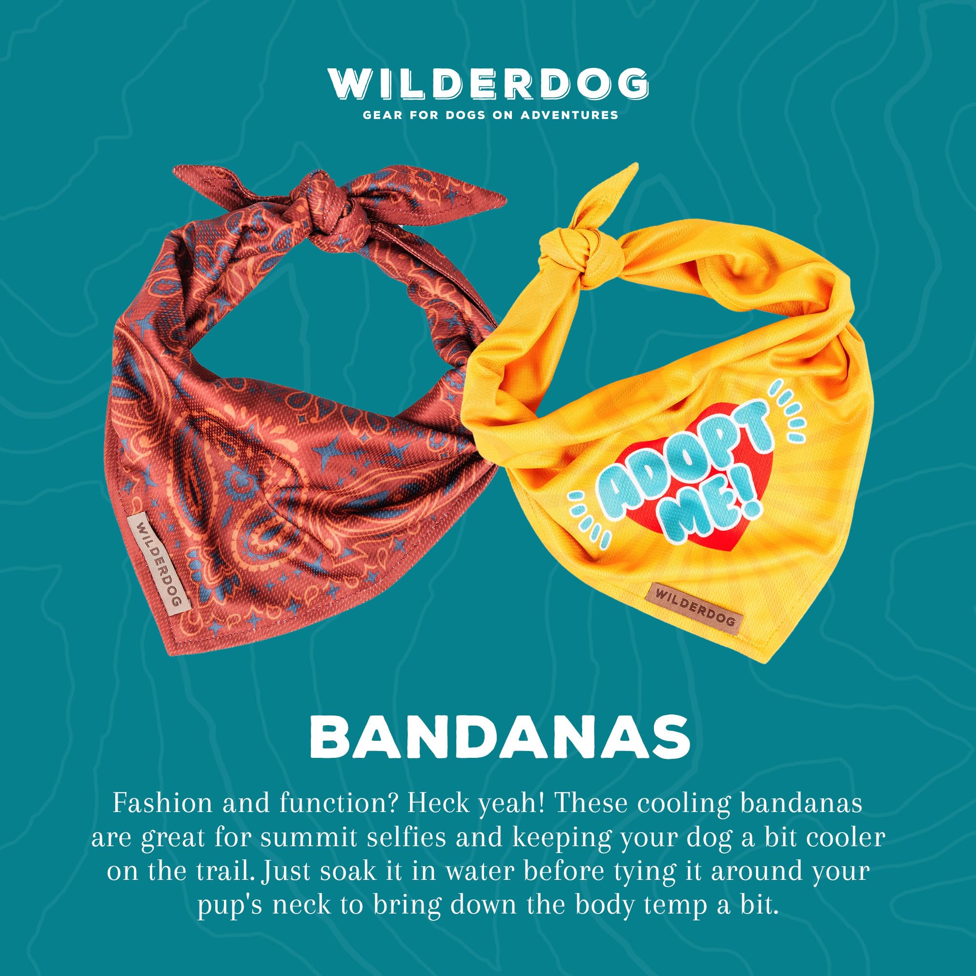 Wilderdog Dog Bandana lightweight quick-dry ideal for trails.