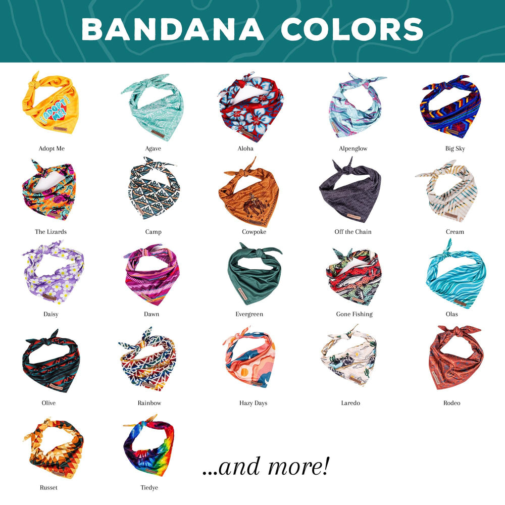 Wilderdog dog bandana in soft poly-blend material for comfortable wear.