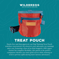 Wilderdog training pouch with zipper closure secures treats during walks.