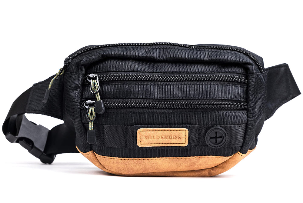 Wilderdog Utility Fanny Pack main view shows compact, hands-free dog-walking convenience