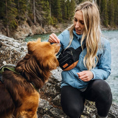 Wilderdog Utility Fanny Pack three-pockets layout neatly organizes treats, keys, and balls