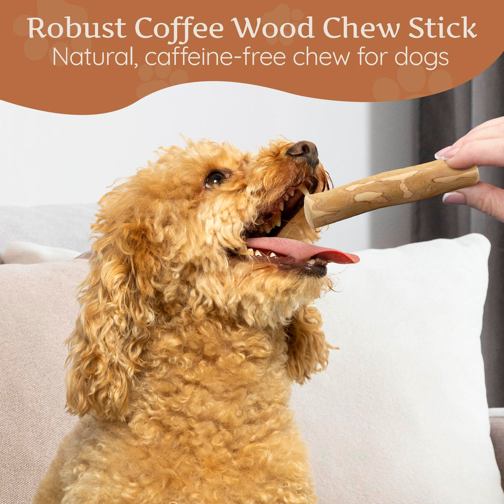 Wildfang Coffee Wood Dog Chew small-teething image highlights relief for teething puppies.