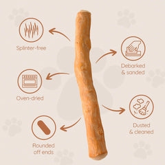 Wildfang Coffee Wood Dog Chew XL supports dental health with gum massage.