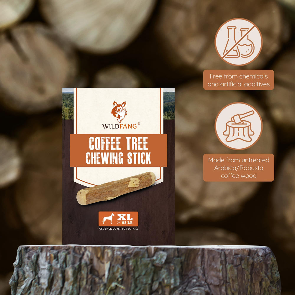 Wildfang Coffee Wood Dog Chew XL for aggressive chewers without compromising safety.