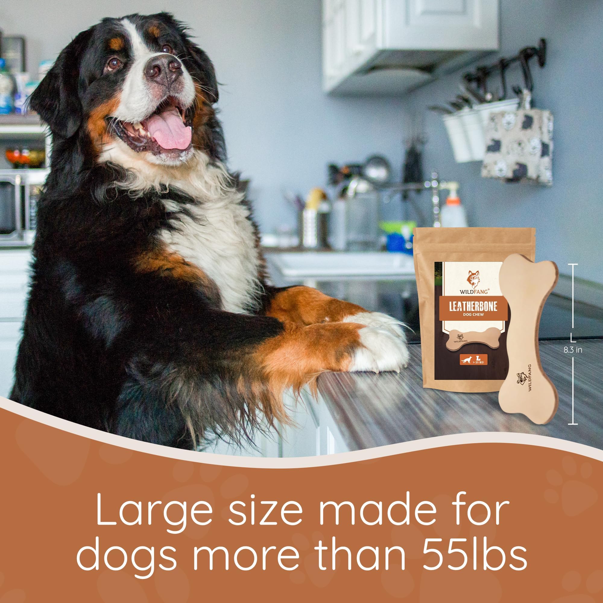 Wildfang leather dog toy large eco-friendly-materials signals sustainable daily play.