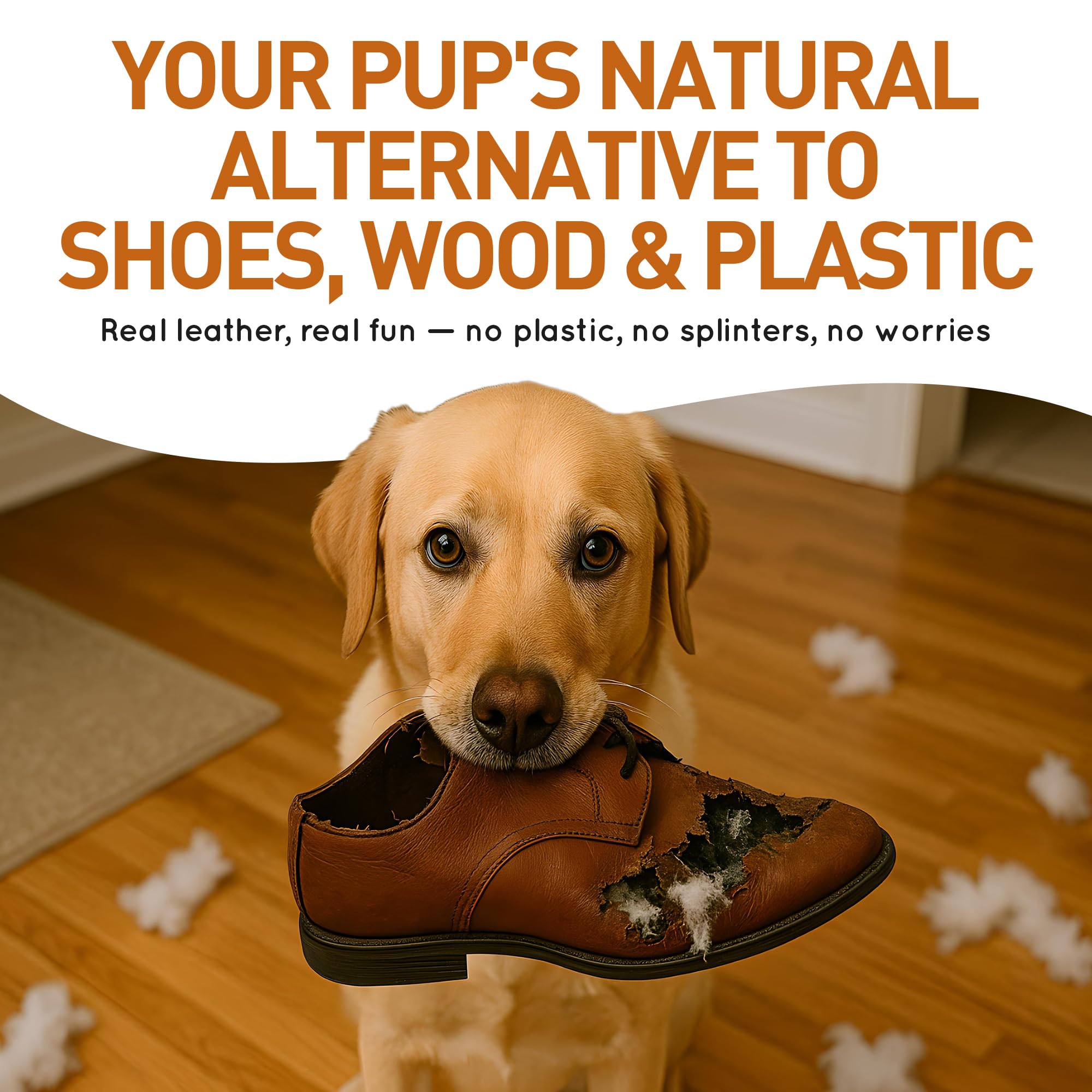 Wildfang Leather Dog Toy Medium texture-heavy chew for satisfying bite