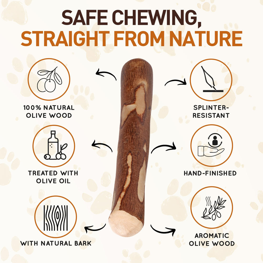 Wildfang Olive Wood Stick closeup highlights splinter-resistant safe material