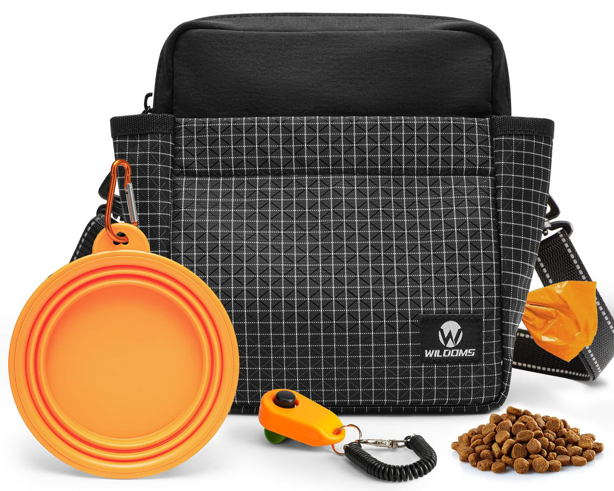 WILDOMS Dog Treat Pouch magnetic pocket enables quick rewards during training.