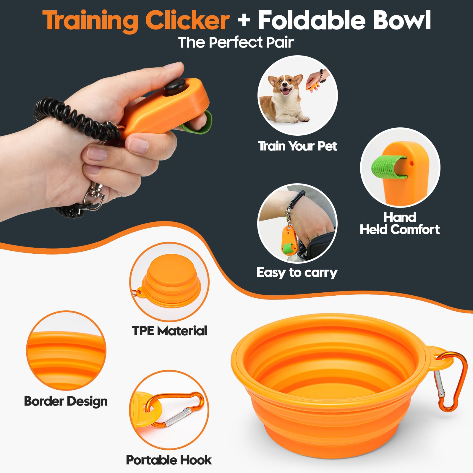 WILDOMS Dog Treat Pouch two D-ring positions enable hands-free carrying.