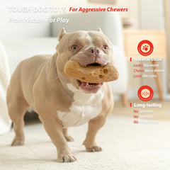 Willjoy pine wood and nylon chew toy close-up shows rugged texture for hard chewers.