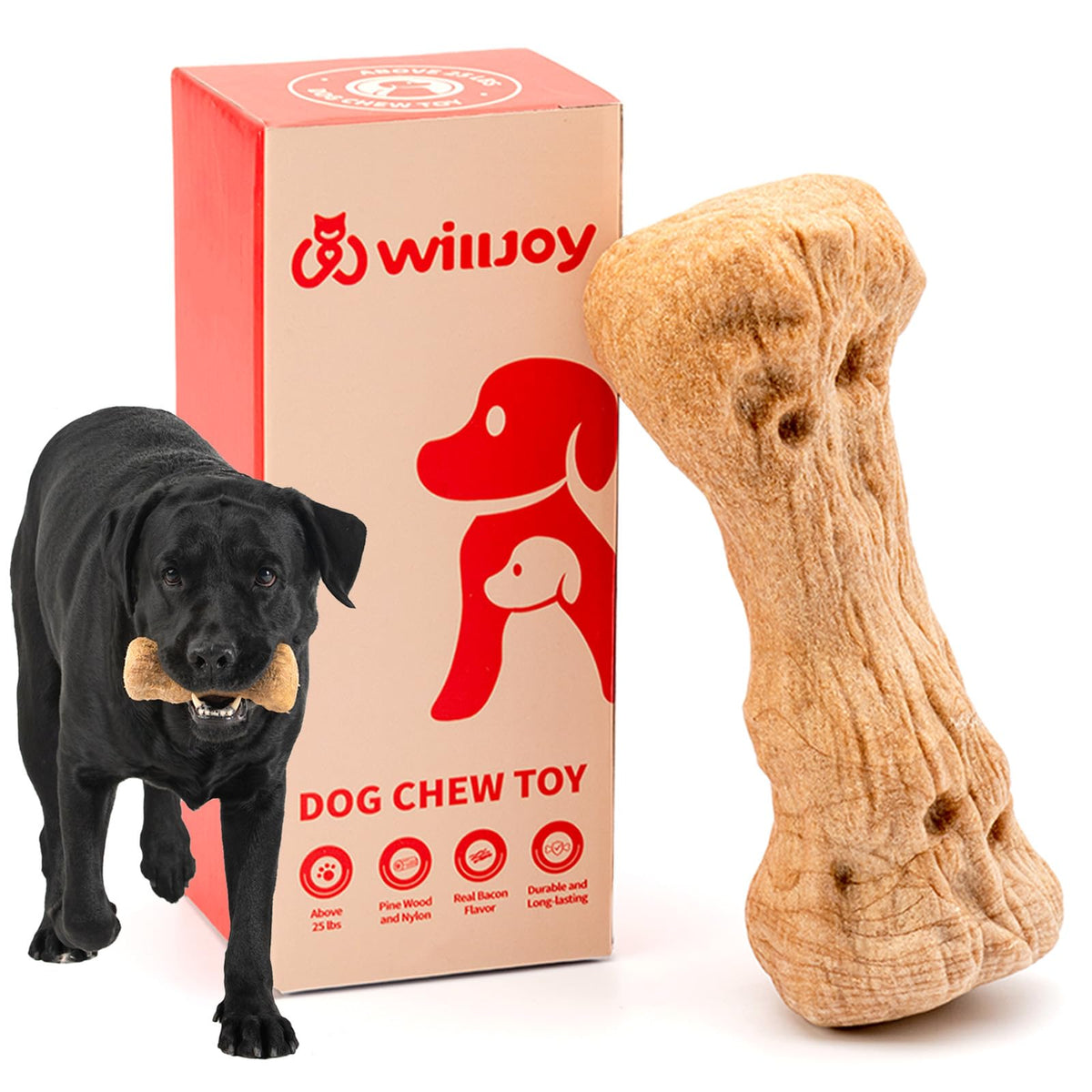 Willjoy pine-wood-nylon-indestructible-dog-toy-large satisfies powerful chewers for hours