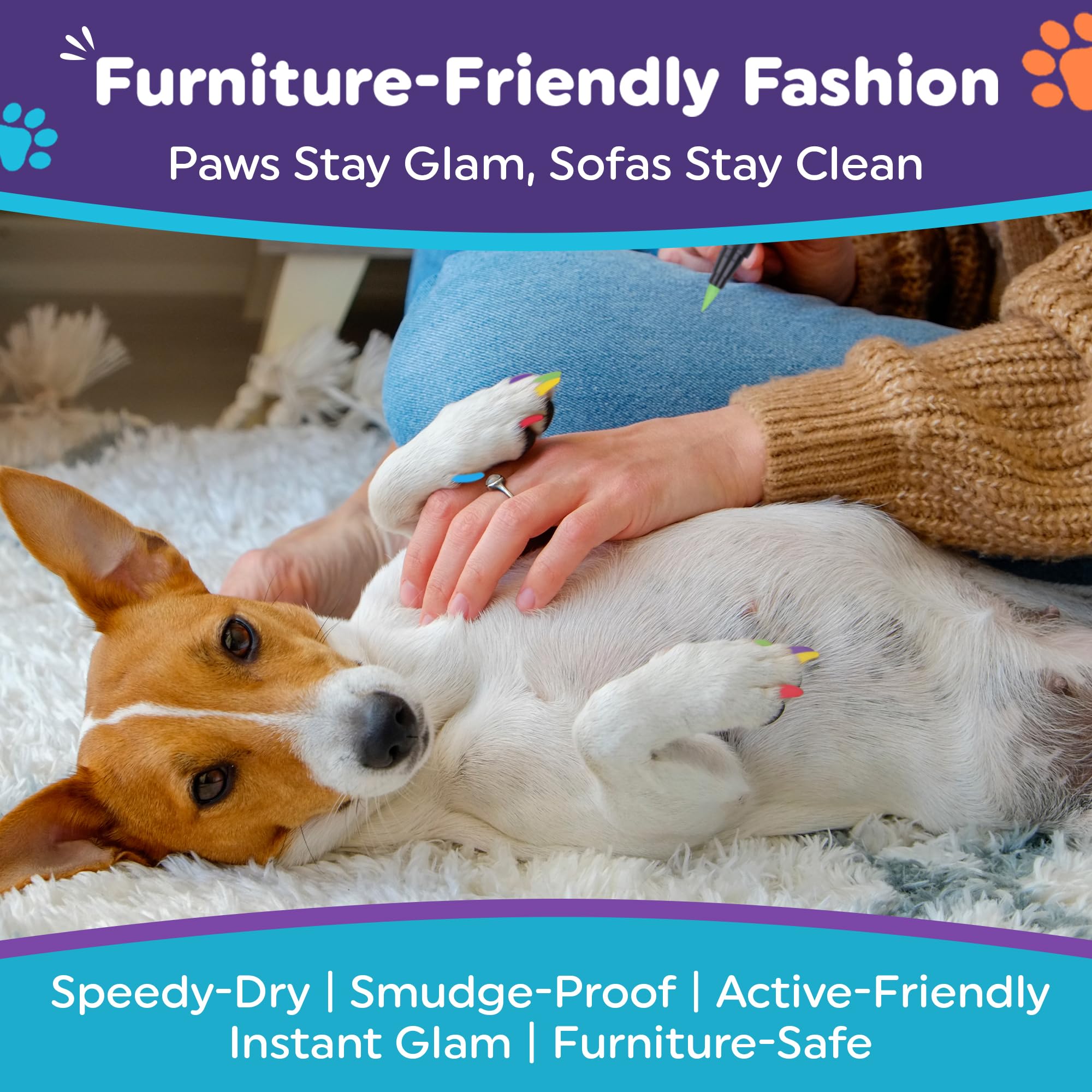 Willow Dog Nail Polish Pens Mantis Green swatch stands out on furry toes during adventures.