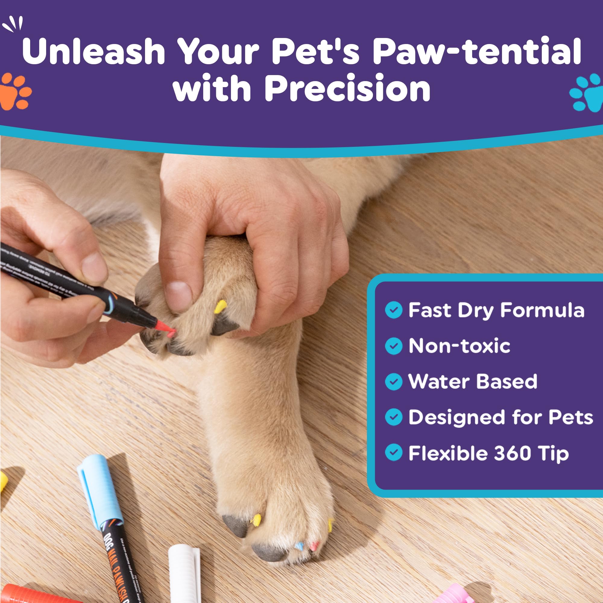 Willow Dog Nail Polish Pens Maya Blue swatch offers long-lasting brightness on active paws.