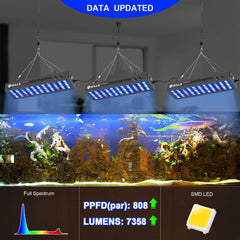 WILLS Full Spectrum Aquarium Light daisy-chain setup enables multi-light expansion and syncing.
