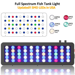 WILLS Full Spectrum Aquarium Light dual dimming channels allow customizable reef lighting scenarios.