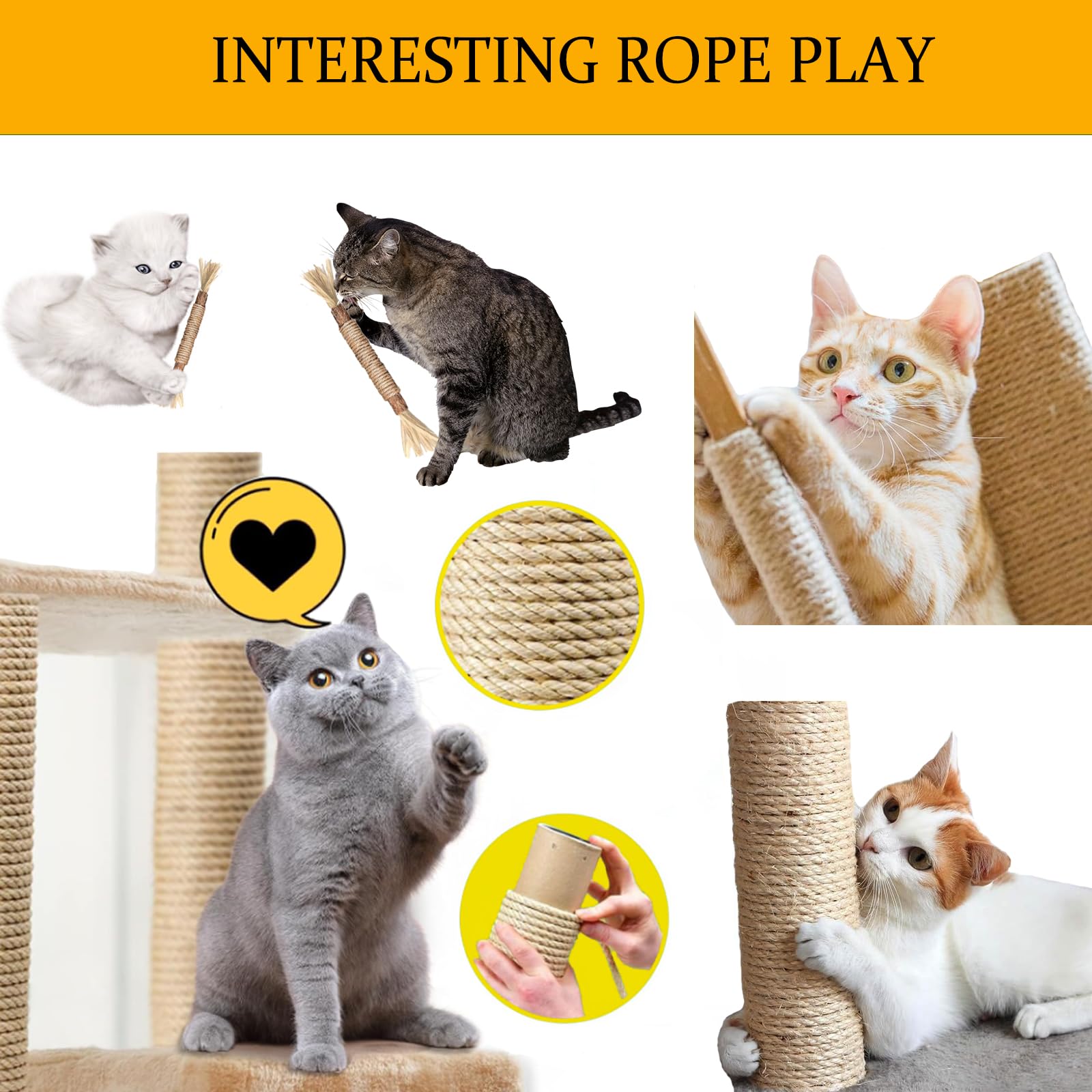 Win Change catnip-infused rope attracts cats for engaging play sessions.