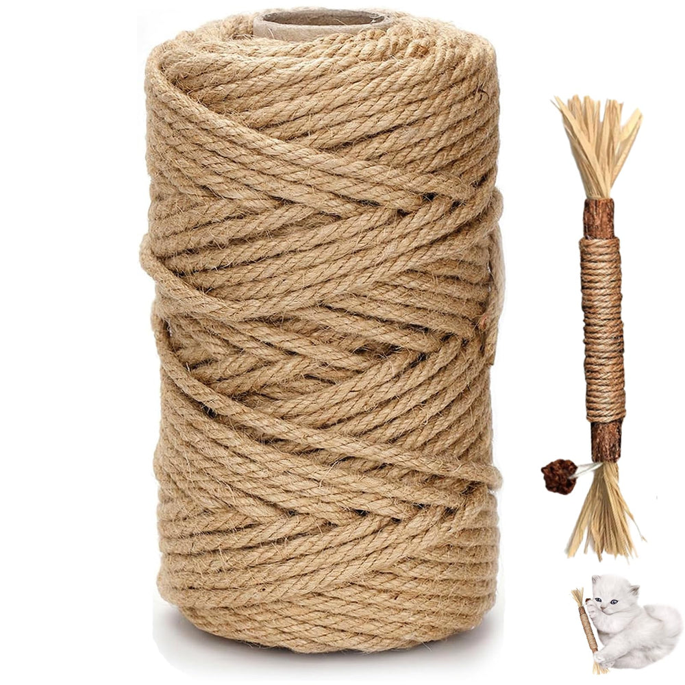 Win Change natural sisal rope 100ft for cat scratchers, durable DIY options.