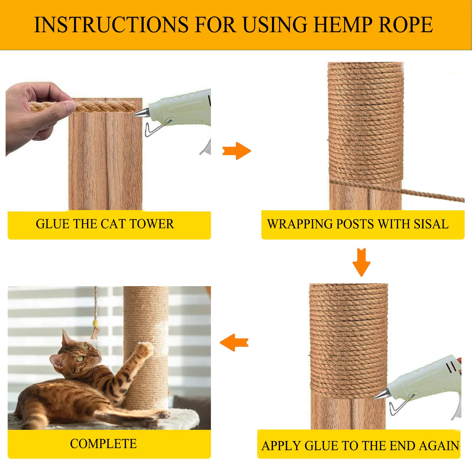 Win Change versatile rope used for scratching posts and furniture repair.