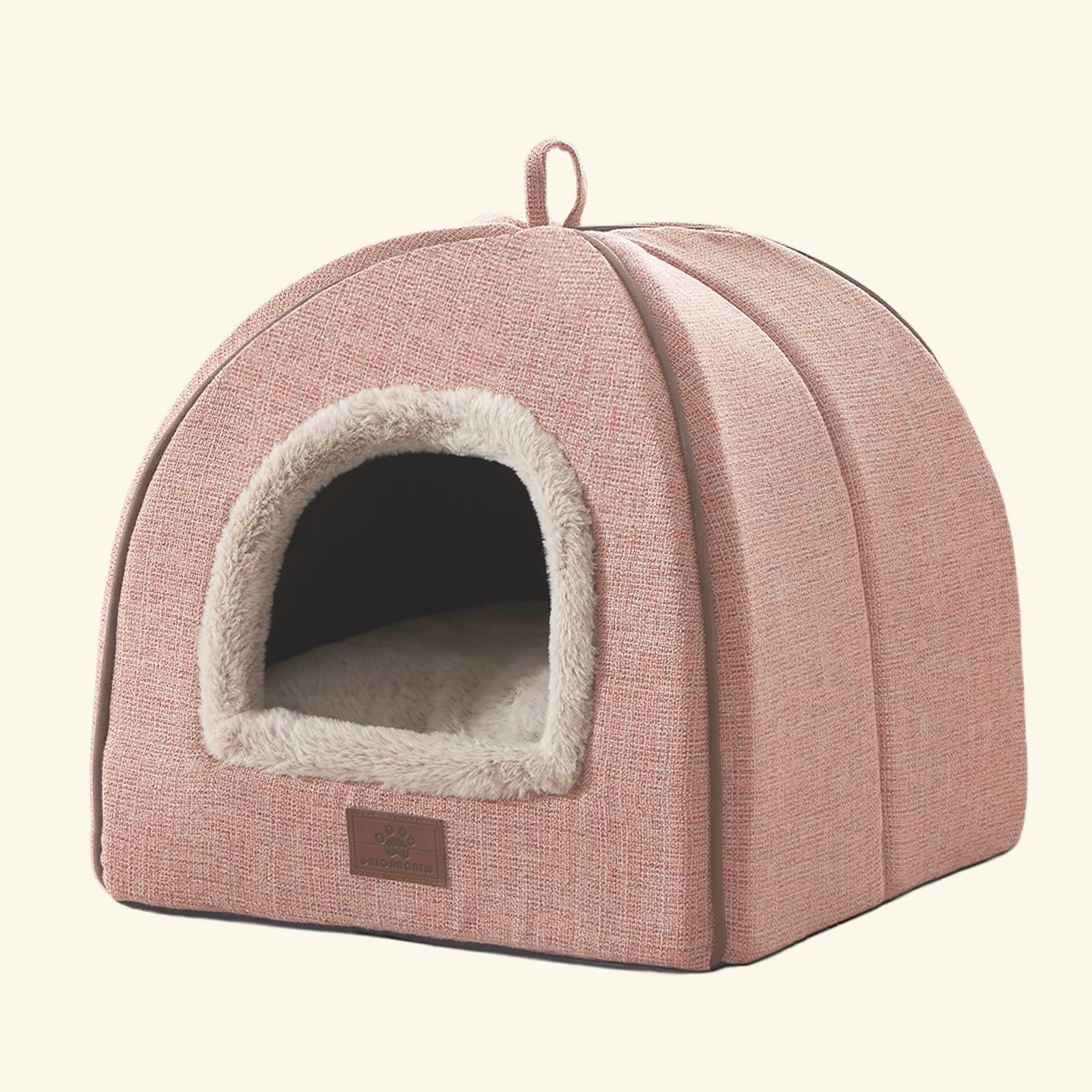 WINDRACING cat bed with arched top offers roomy lounging space.