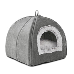 WindRACING cat bed cave with arched-top offers spacious, secure lounging.