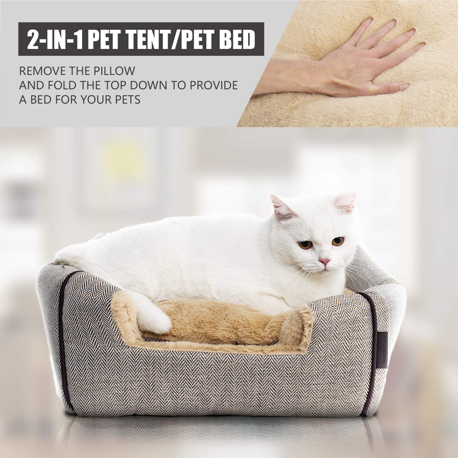 WINDRACING cat bed foldable design for travel and compact storage.