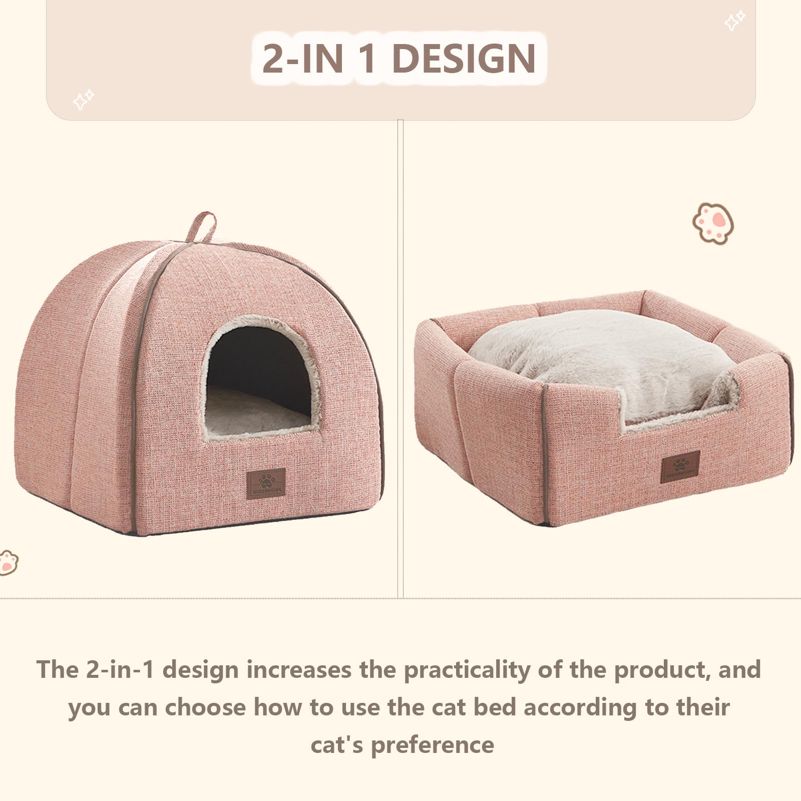 WINDRACING cat bed non-slip base keeps the bed stable during playful moments.