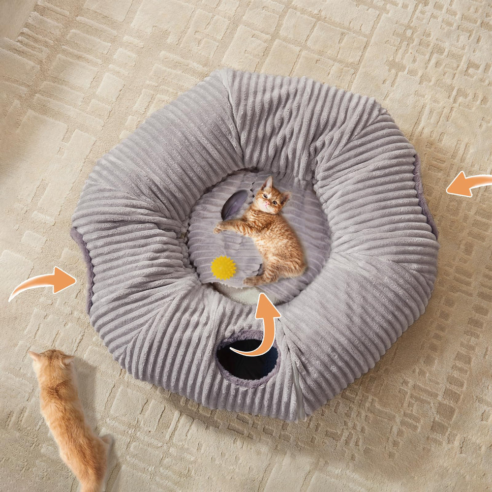 WINDRACING cat tunnel bed foldable design for compact storage after play.