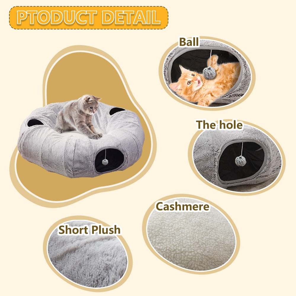 WINDRACING Cat Tunnel Bed hanging ball at entrance encourages play