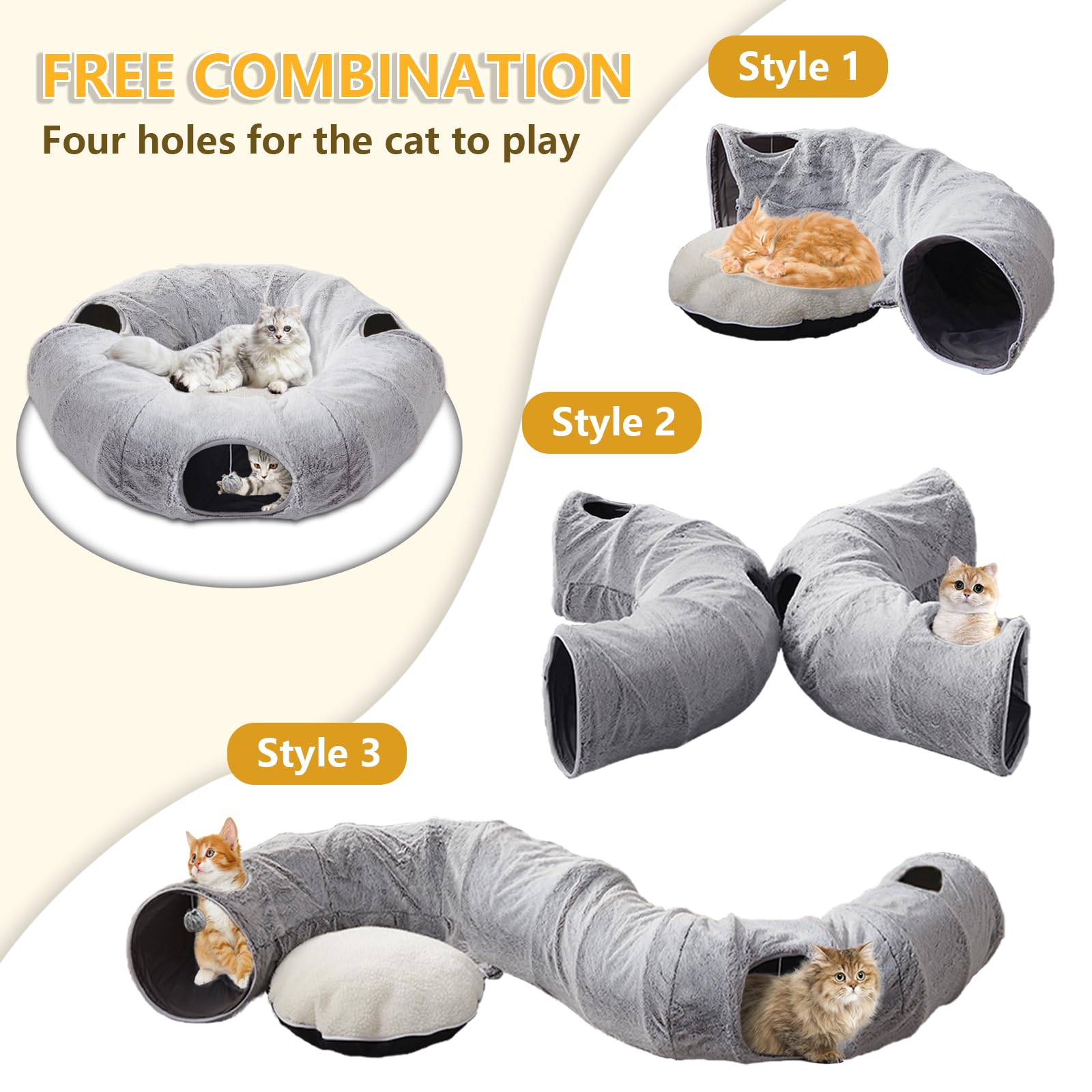 WINDRACING Cat Tunnel Bed multiple exits for interactive play