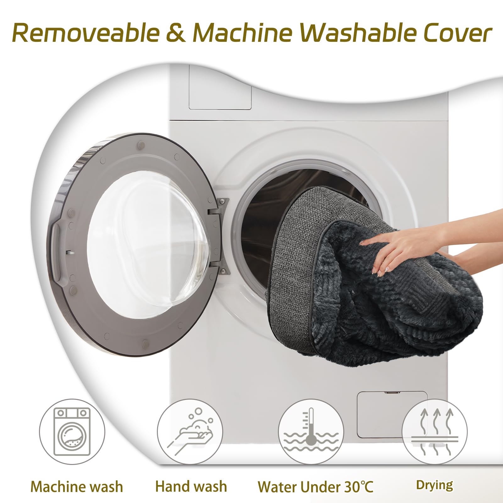 WINDRACING dog bed gray-on-floor shows a cozy, unobtrusive lounging spot.