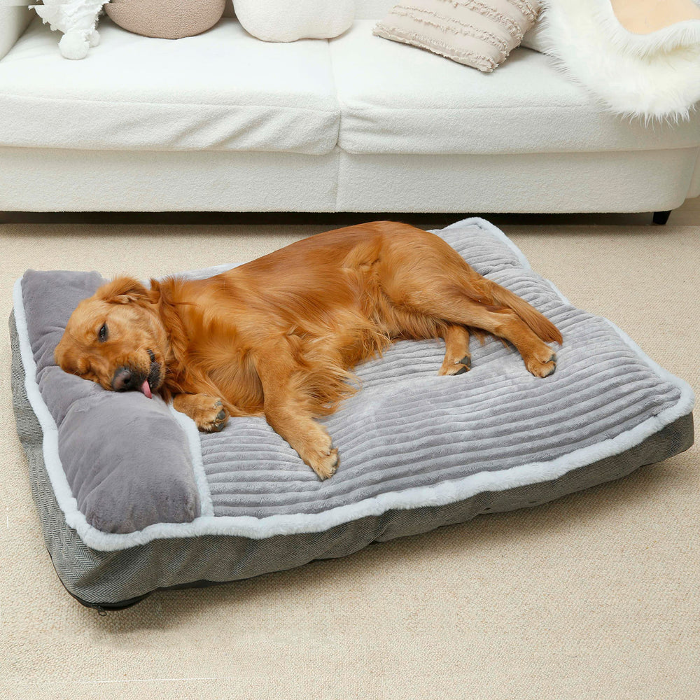 WINDRACING XX-Large grey dog bed main view showing plush surface for deep rest.
