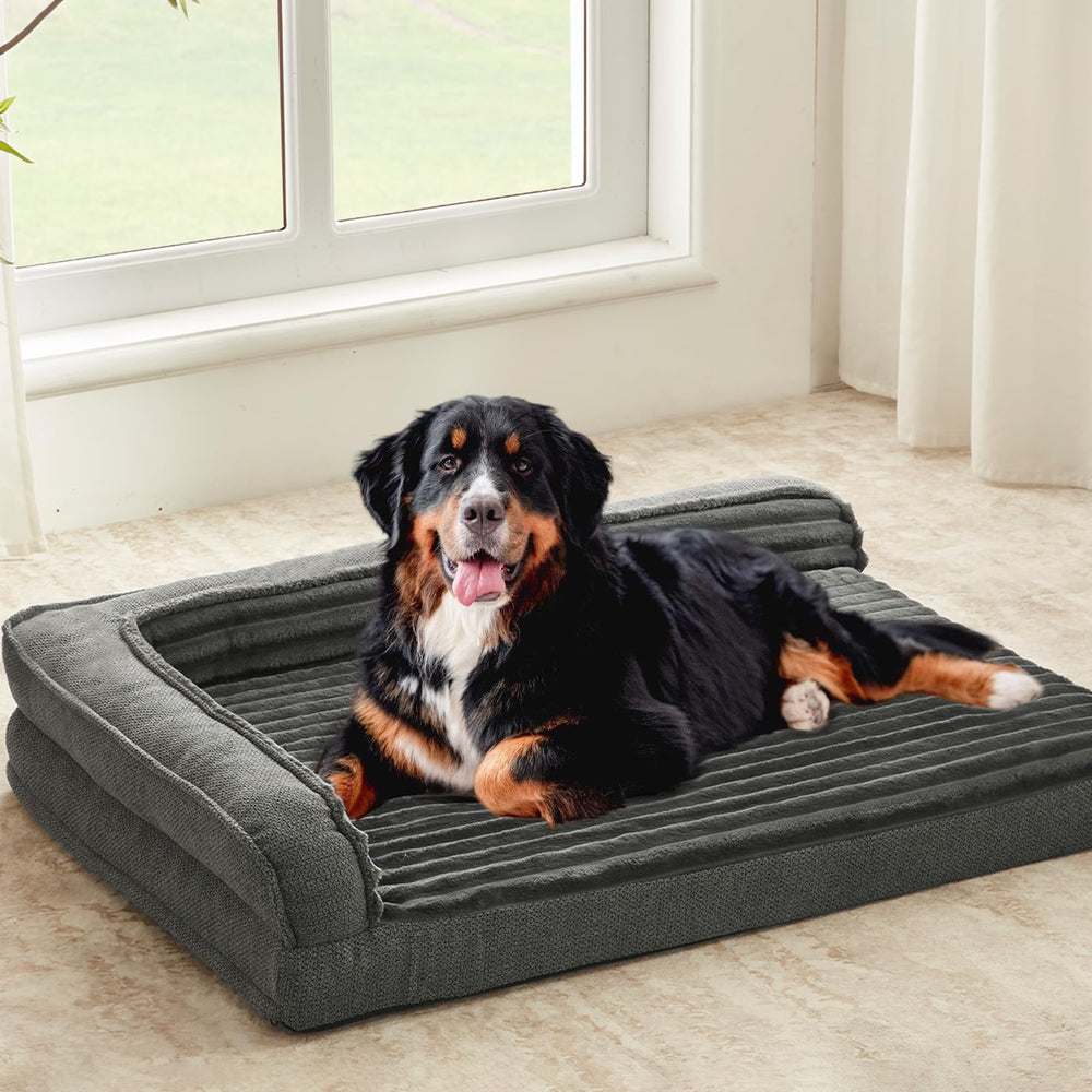WINDRACING Orthopedic XXL dog bed 46x30 gray supports joints for comfy sleep