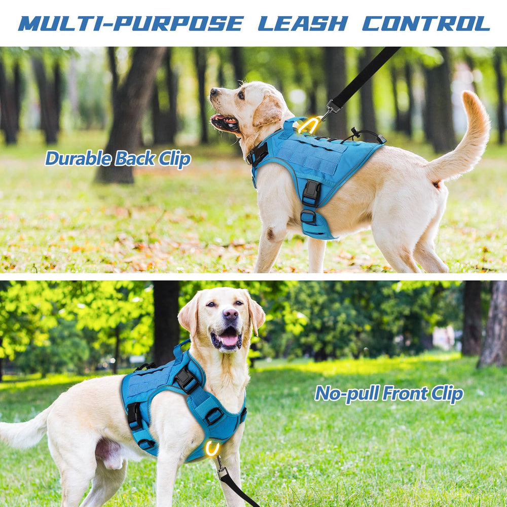 WINGOIN Blue Tactical Dog Harness inner mesh closeup — breathable comfort on long hikes