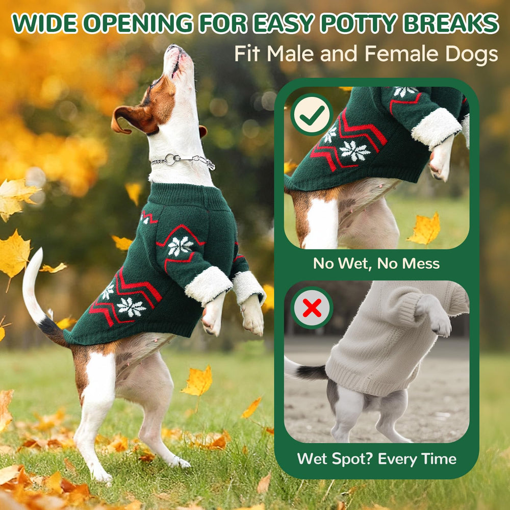 Wingoin dog sweater high belly opening eases potty breaks without removal