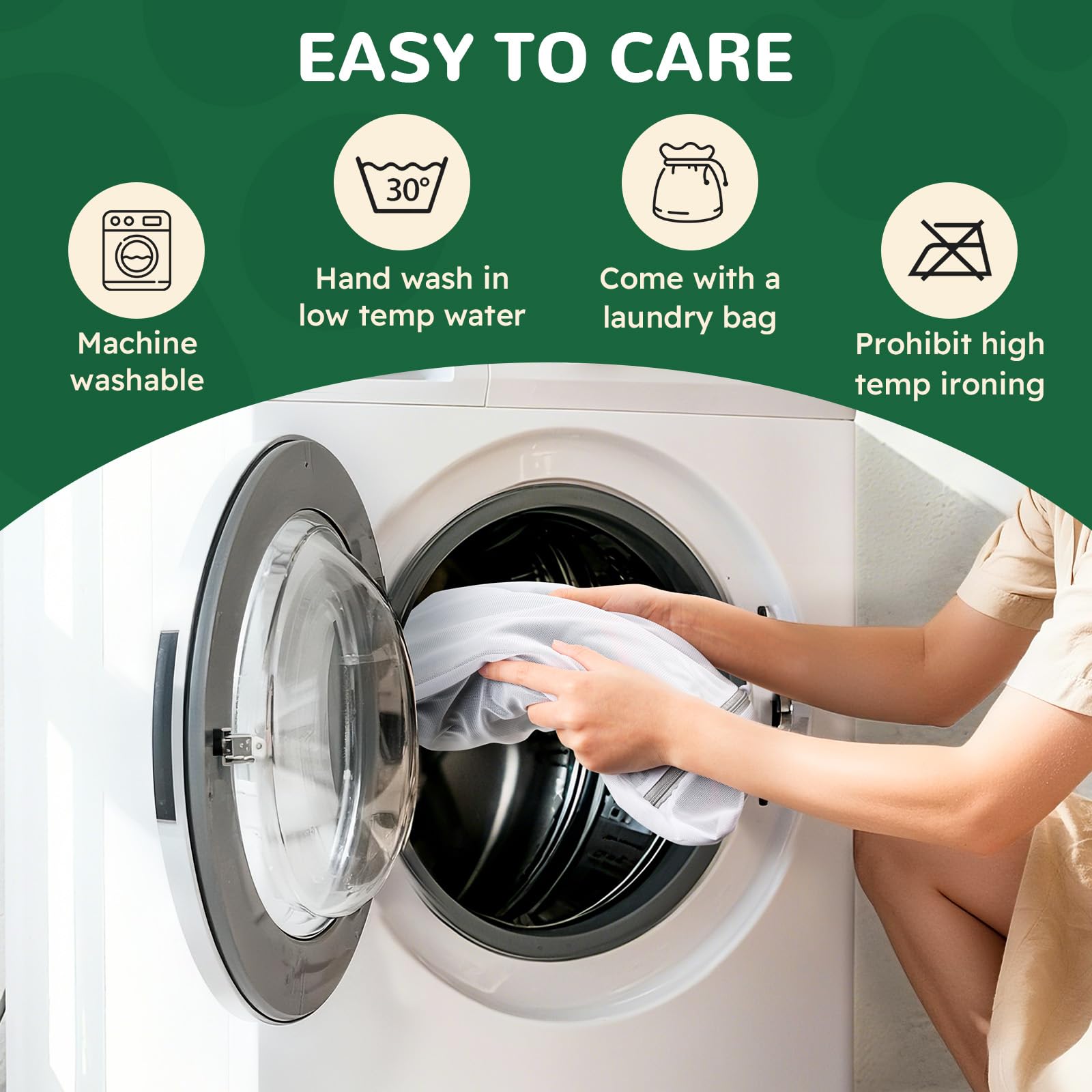 Wingoin dog sweater with laundry bag supports machine washing and longevity