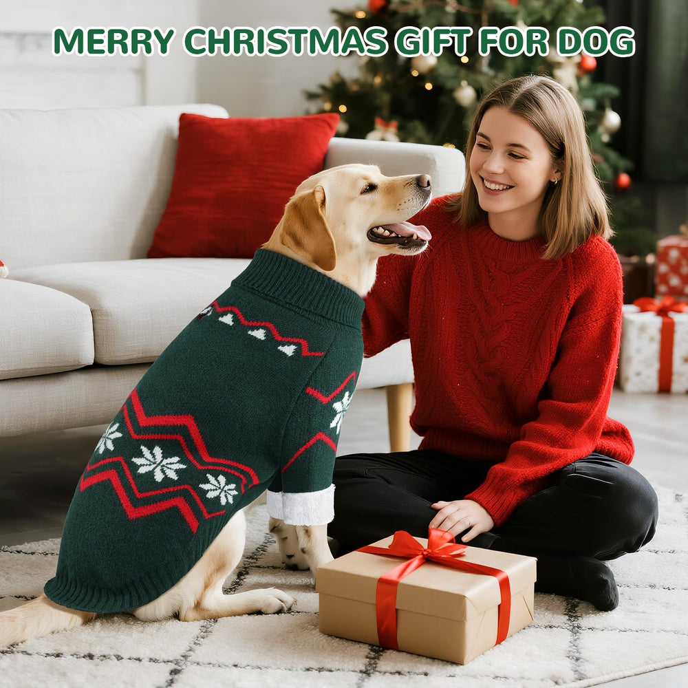 Wingoin model wearing the large dog sweater shows Labrador and retriever fit