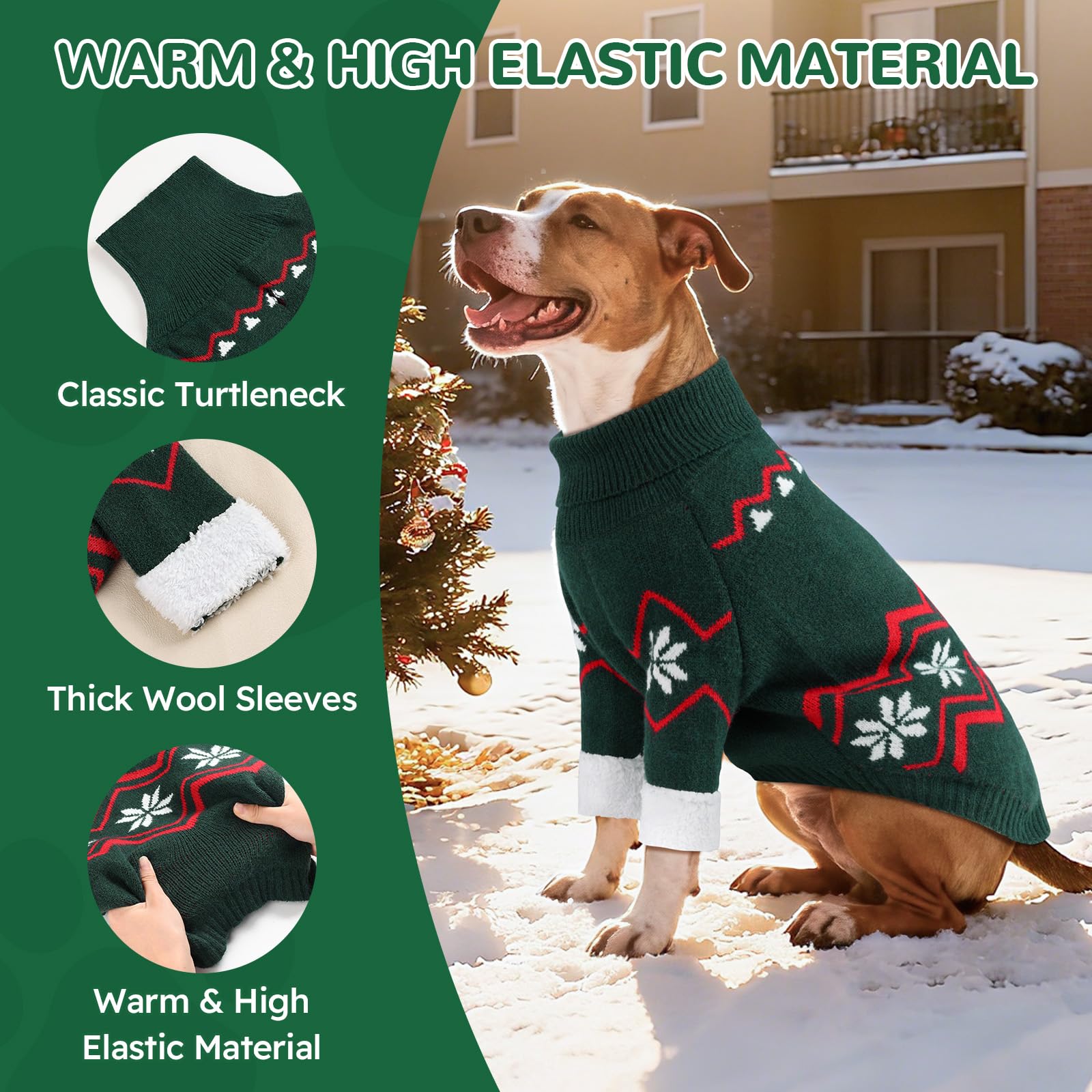Wingoin warm-knit texture highlights cozy winter warmth for dogs