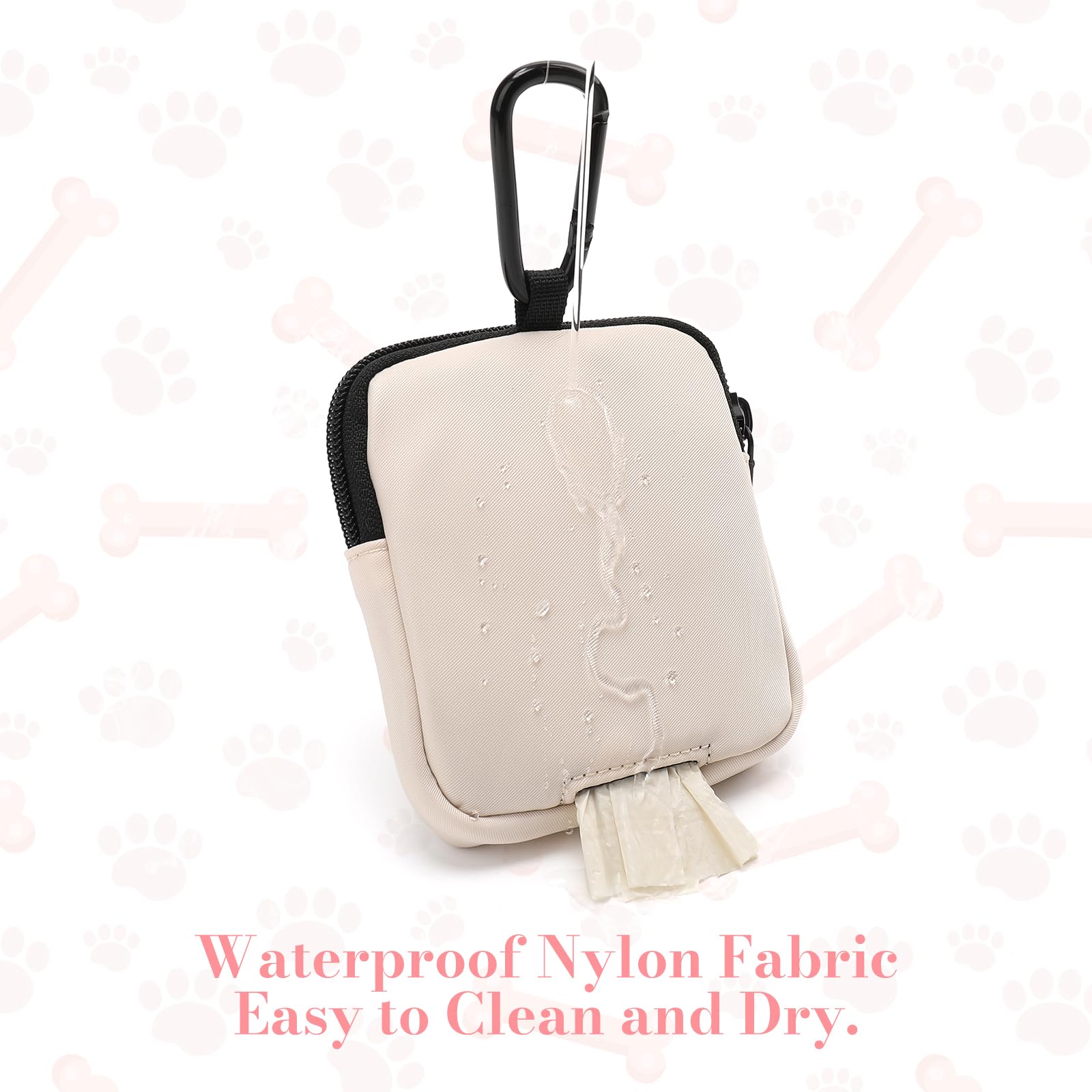WINPAWS dog treat pouch beige open compartment designed for quick access.