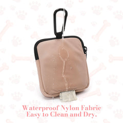 WINPAWS dog treat pouch coffee inside compartments shows treats and waste bags
