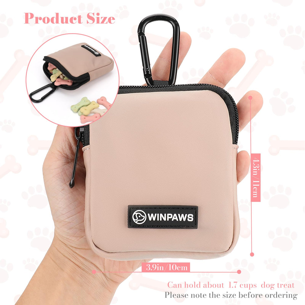 WINPAWS dog treat pouch coffee one-handed operation demonstrates quick rewards