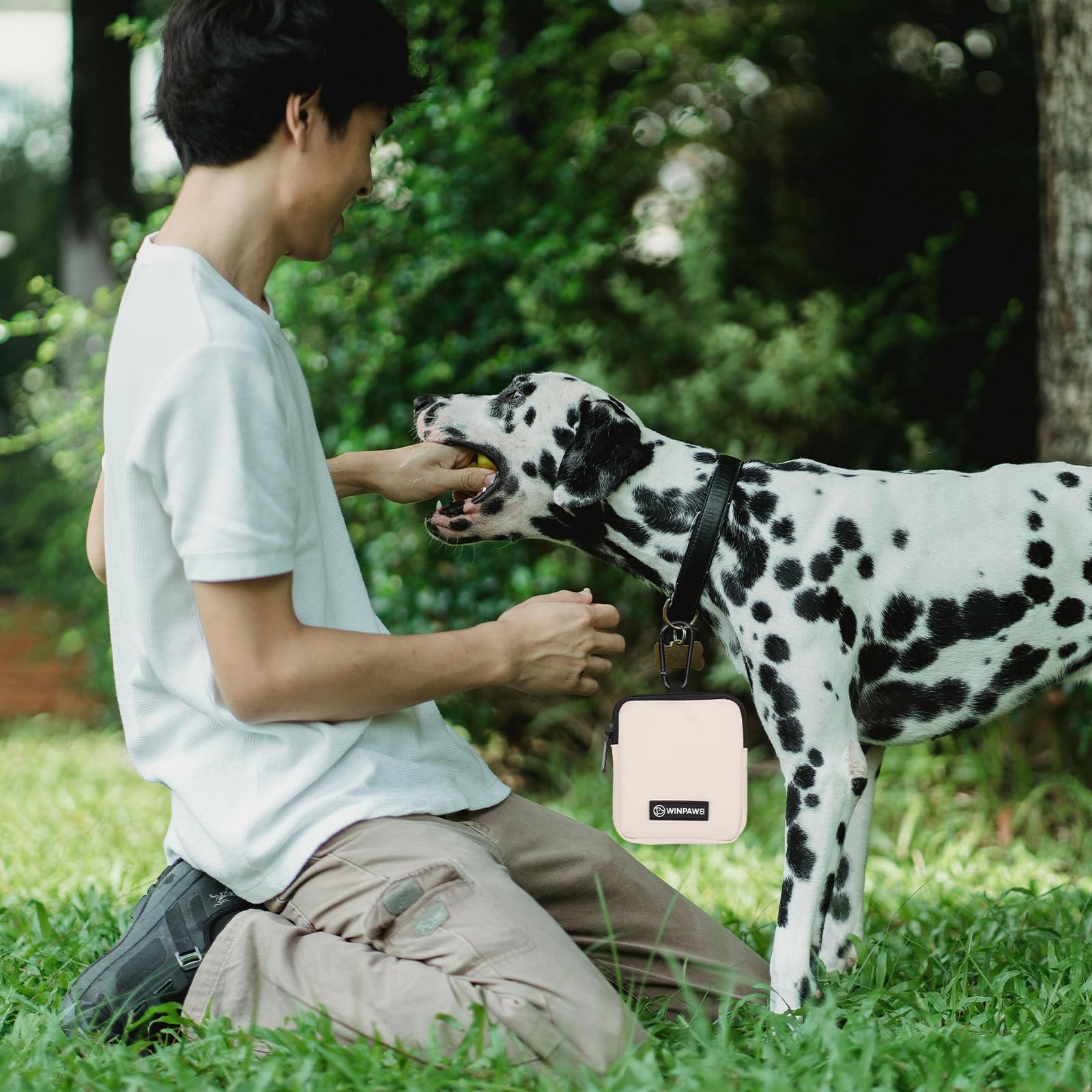 WINPAWS one-handed operation design enables quick treat access while walking.